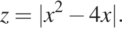 z=|x в квад­ра­те минус 4x|.