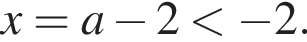  x = a минус 2 мень­ше минус 2.