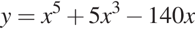 y=x в сте­пе­ни 5 плюс 5x в кубе минус 140x
