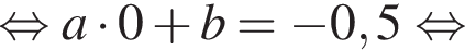  рав­но­силь­но a умно­жить на 0 плюс b= минус 0,5 рав­но­силь­но 