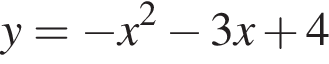 y= минус x в квад­ра­те минус 3x плюс 4