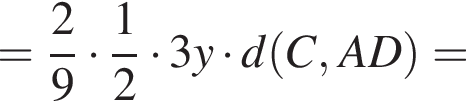 = дробь: числитель: 2, знаменатель: 9 конец дроби умножить на дробь: числитель: 1, знаменатель: 2 конец дроби умножить на 3y умножить на d левая круглая скобка C, AD правая круглая скобка =