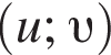  левая круг­лая скоб­ка u; v пра­вая круг­лая скоб­ка 