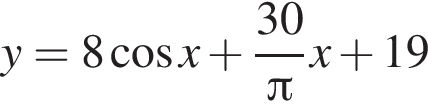 y = 8 ко­си­нус x плюс дробь: чис­ли­тель: 30, зна­ме­на­тель: Пи конец дроби x плюс 19 