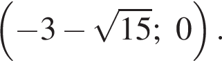  левая круг­лая скоб­ка минус 3 минус ко­рень из: на­ча­ло ар­гу­мен­та: 15 конец ар­гу­мен­та ;0 пра­вая круг­лая скоб­ка .