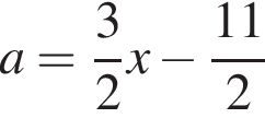 a= дробь: чис­ли­тель: 3, зна­ме­на­тель: 2 конец дроби x минус дробь: чис­ли­тель: 11, зна­ме­на­тель: 2 конец дроби 