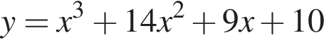 y=x в кубе плюс 14x в квад­ра­те плюс 9x плюс 10