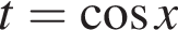 t = ко­си­нус x