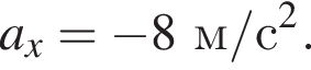 a_x= минус 8м/с в квад­ра­те .