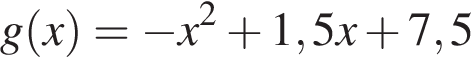 g левая круг­лая скоб­ка x пра­вая круг­лая скоб­ка = минус x в квад­ра­те плюс 1,5x плюс 7,5