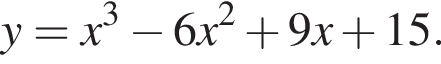 y=x в кубе минус 6x в квад­ра­те плюс 9x плюс 15.