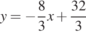 y= минус дробь: чис­ли­тель: 8, зна­ме­на­тель: 3 конец дроби x плюс дробь: чис­ли­тель: 32, зна­ме­на­тель: 3 конец дроби 