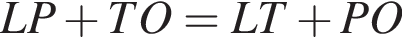  LP плюс TO=LT плюс PO