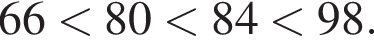 66 мень­ше 80 мень­ше 84 мень­ше 98.
