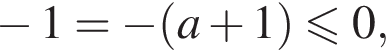 минус 1= минус левая круглая скобка a плюс 1 правая круглая скобка меньше или равно 0,