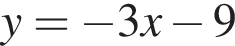 y= минус 3x минус 9