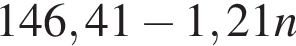  146,41 минус 1,21n