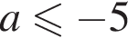 a\leqslant минус 5