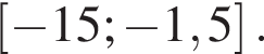 левая квадратная скобка минус 15; минус 1,5 правая квадратная скобка .