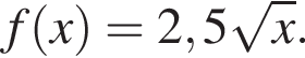 f левая круг­лая скоб­ка x пра­вая круг­лая скоб­ка =2,5 ко­рень из: на­ча­ло ар­гу­мен­та: x конец ар­гу­мен­та .