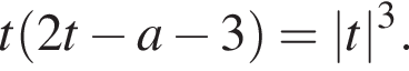 t левая круг­лая скоб­ка 2t минус a минус 3 пра­вая круг­лая скоб­ка =|t| в кубе .
