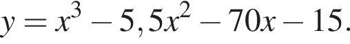 y=x в кубе минус 5,5x в квад­ра­те минус 70x минус 15.