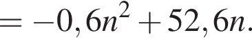 = минус 0,6n в квад­ра­те плюс 52,6n. 