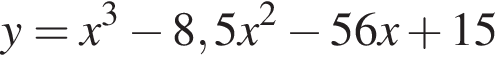 y=x в кубе минус 8,5x в квад­ра­те минус 56x плюс 15